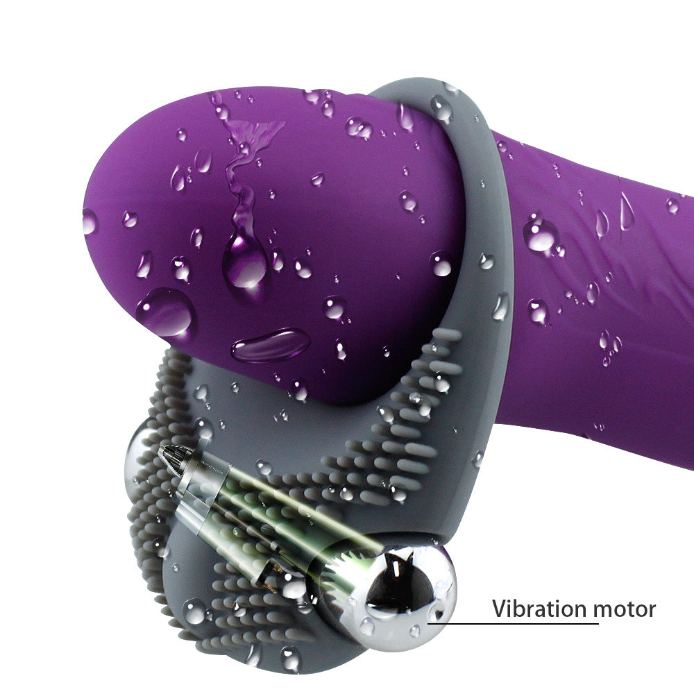 Men's Vibrating Particle Time-Delay Lock Ring