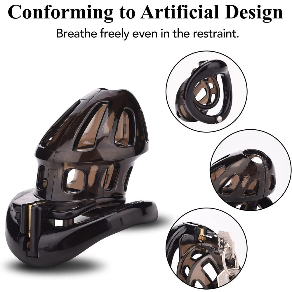 Lightweight Male Chastity Cage with 4 Size Rings