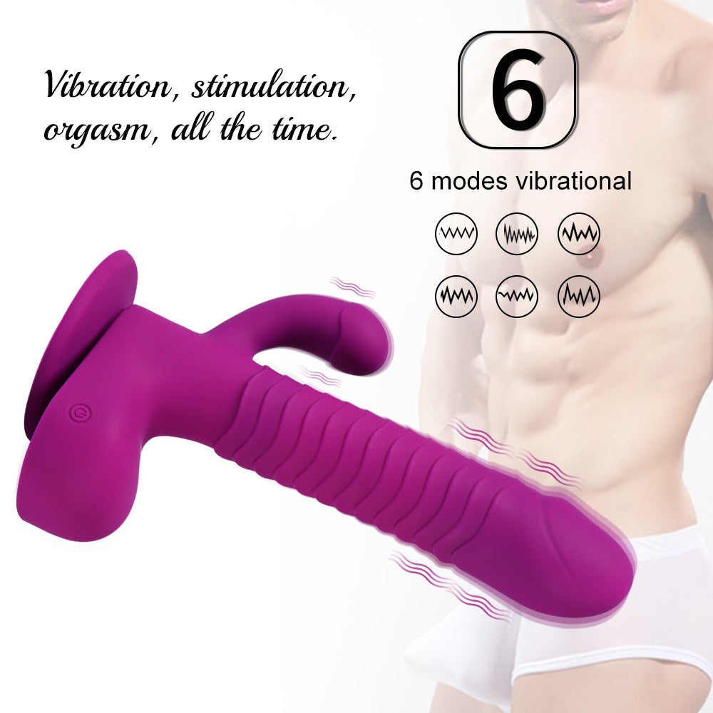 Suction Cup Rabbit Dildo Vibrator with Rotating Thrusting Remote Control