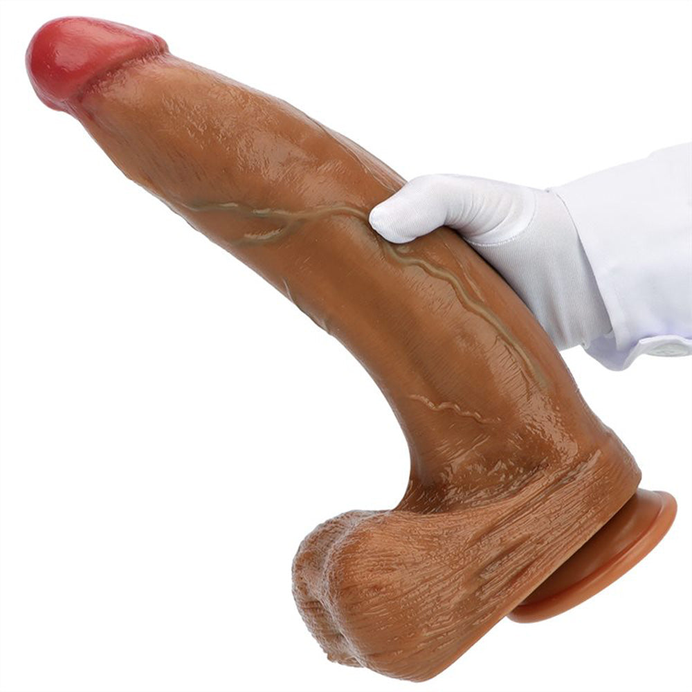 The Safest Material Green Veined Liquid Silicone Double Hardness Simulation Oversized Dildo
