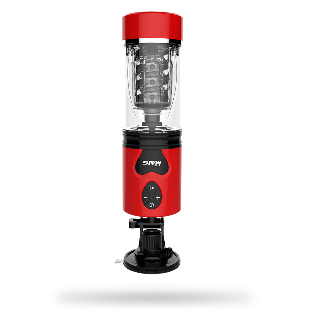 WaveRiderX Intelligent Multi-frequency Telescopic Rotation Sucking & Moaning Automatic Male Stroker with Suction Base