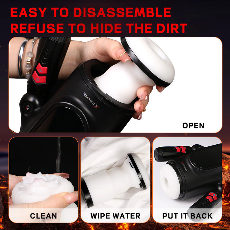 2026 Newest Male Handheld Stroker With 9 Telescopic Vibration LED Display Intelligent Heating Voice