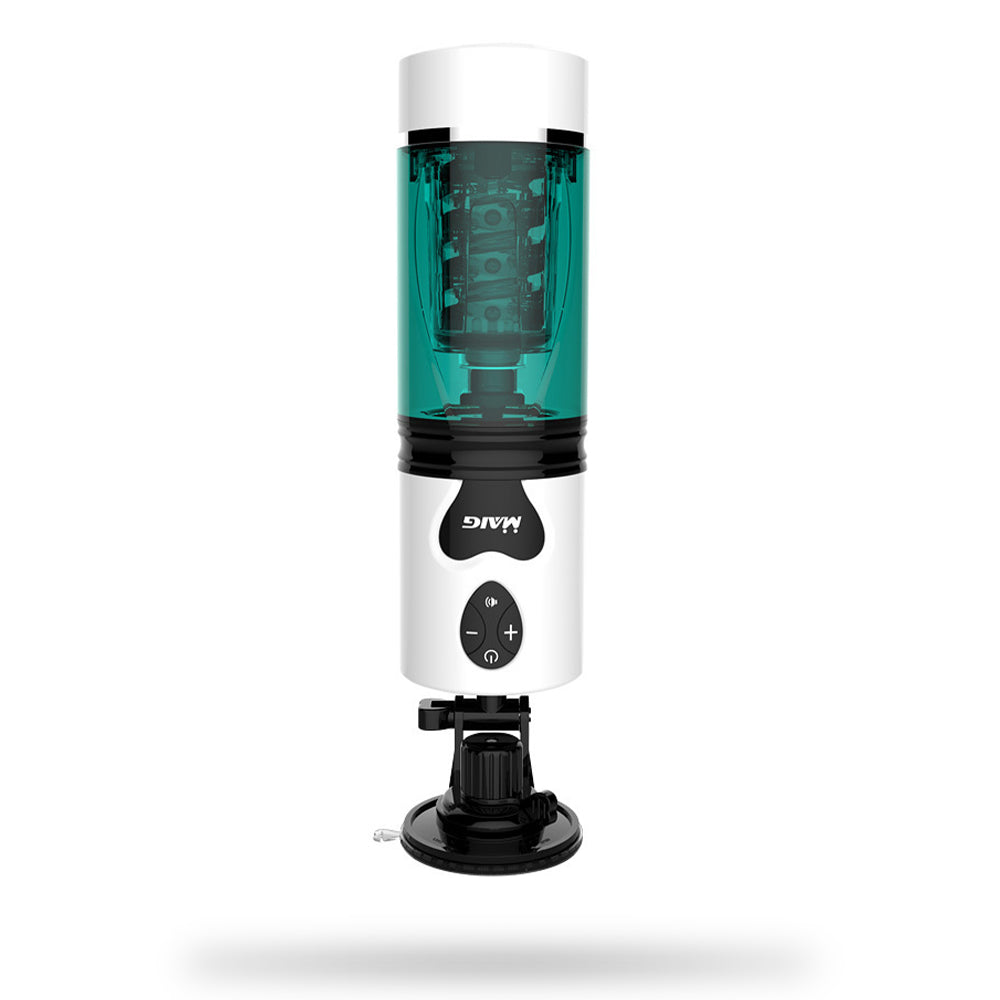WaveRiderX Intelligent Multi-frequency Telescopic Rotation Sucking & Moaning Automatic Male Stroker with Suction Base