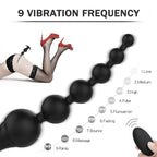 Uxol 9 Frequency Vibrating Silicone Anal Bead Charging Butt Plug