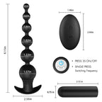 Uxol 9 Frequency Vibrating Silicone Anal Bead Charging Butt Plug