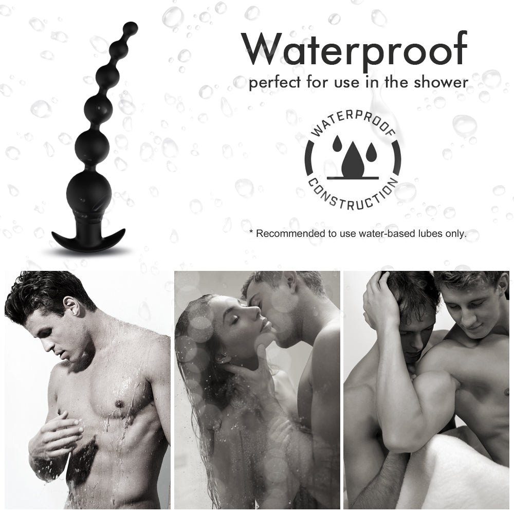 Uxol 9 Frequency Vibrating Silicone Anal Bead Charging Butt Plug
