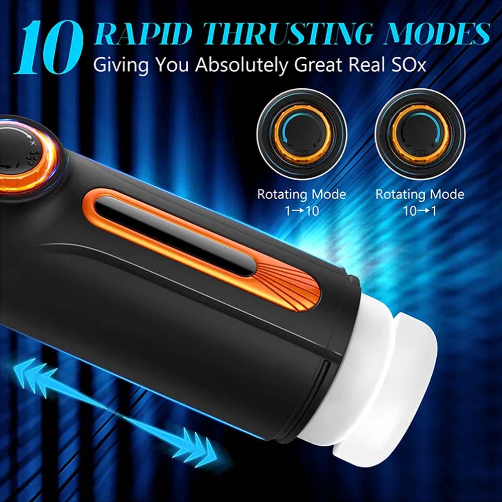 Variable Speed 10 Thrusting 4 Sucking Male Stroker Heating Voice Blowjob Toys