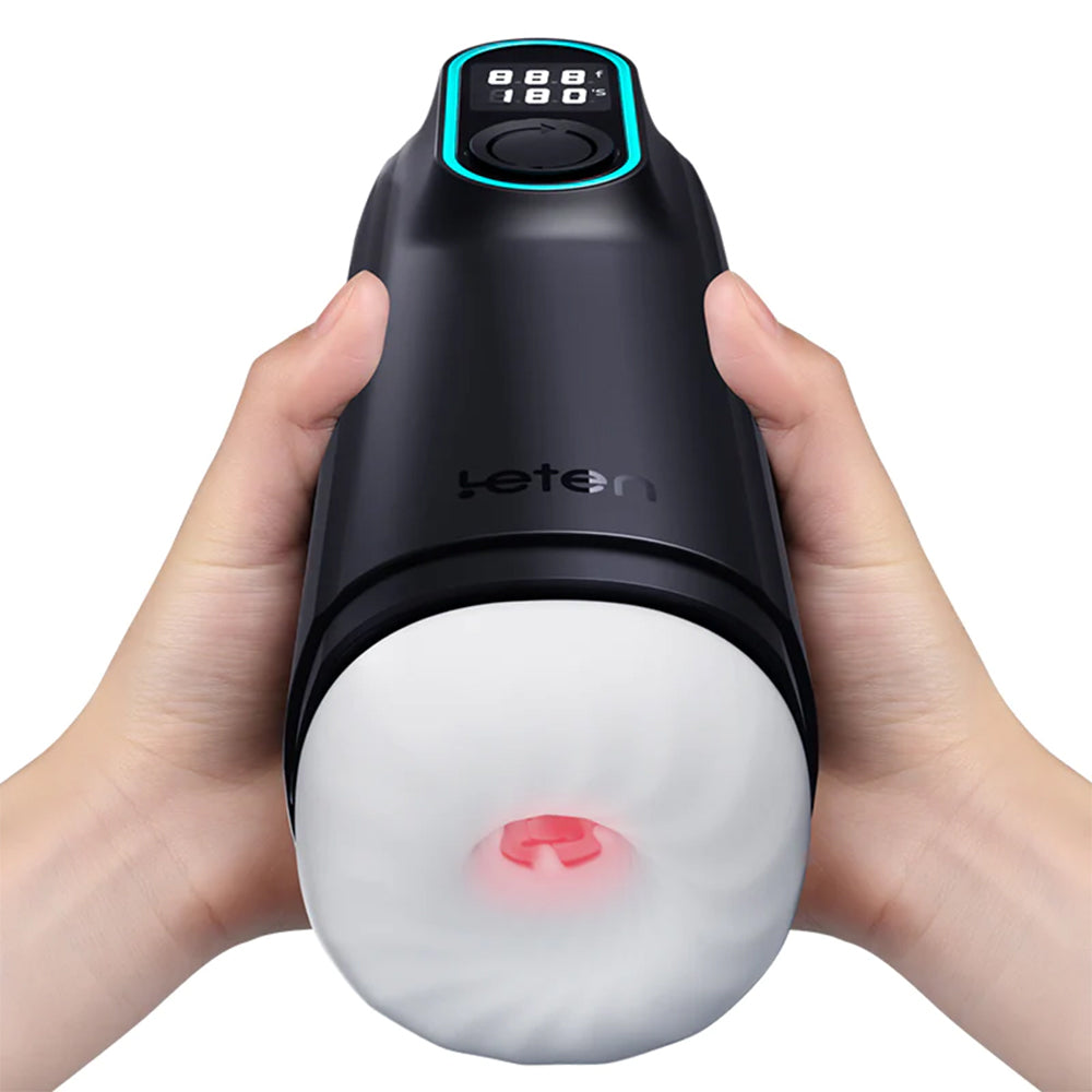 Leten – Black Hurricane Hole - 6 Modes Telescopic Suction Heating Male Stroker