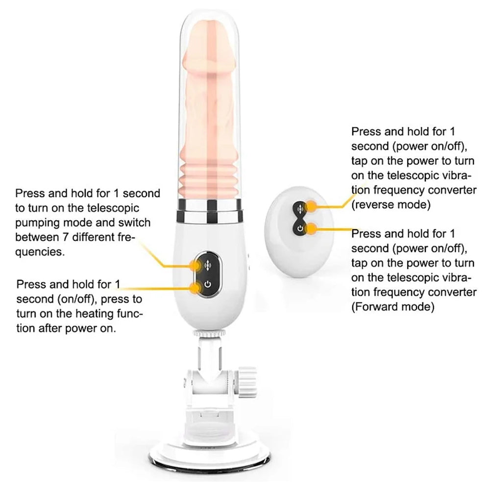 Remote Control Automatic 7-Frequency Telescopic Vibration Intelligent Heating Dildo