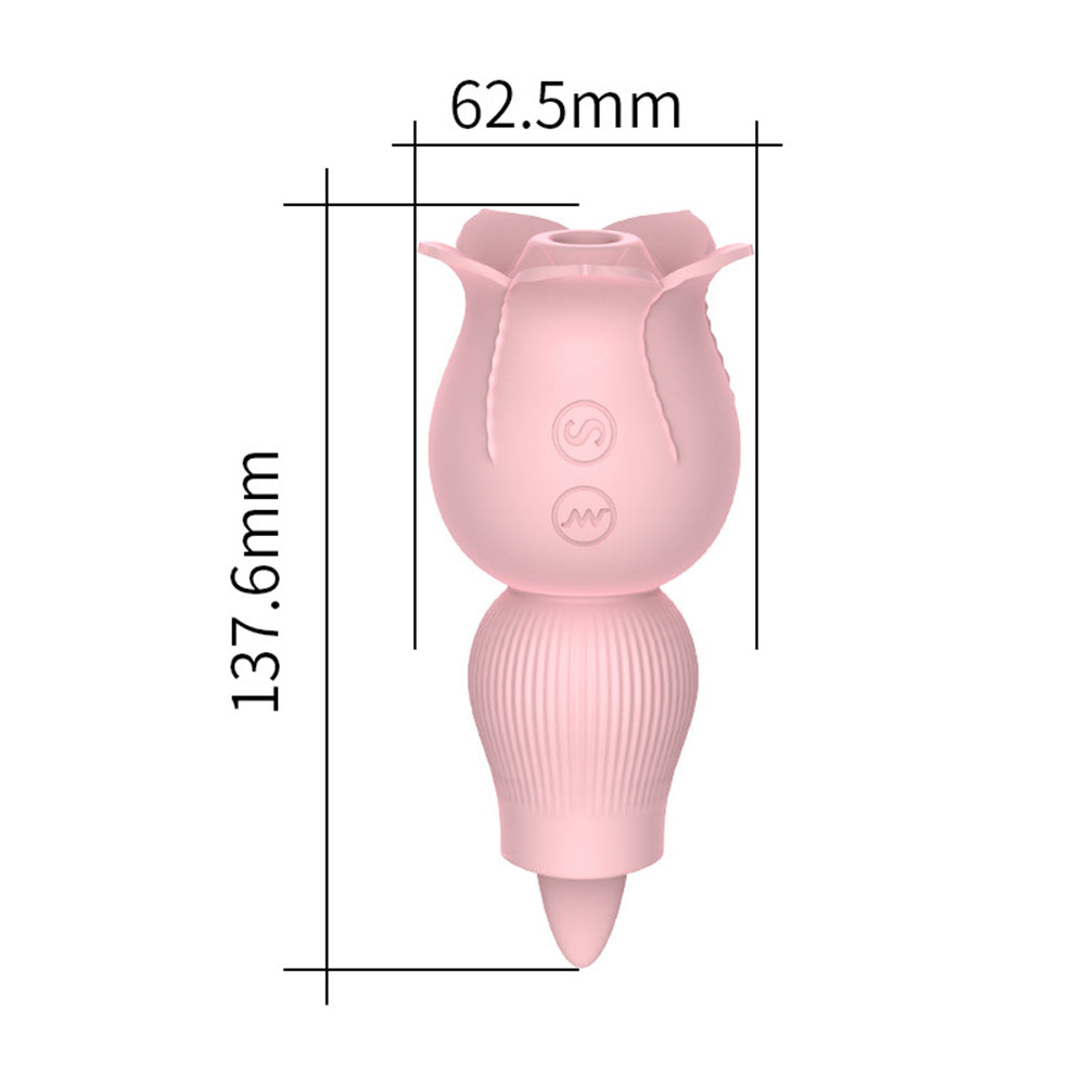 2 in 1 Rose Suction Vibrator and Tongue Vibrator for Female Male