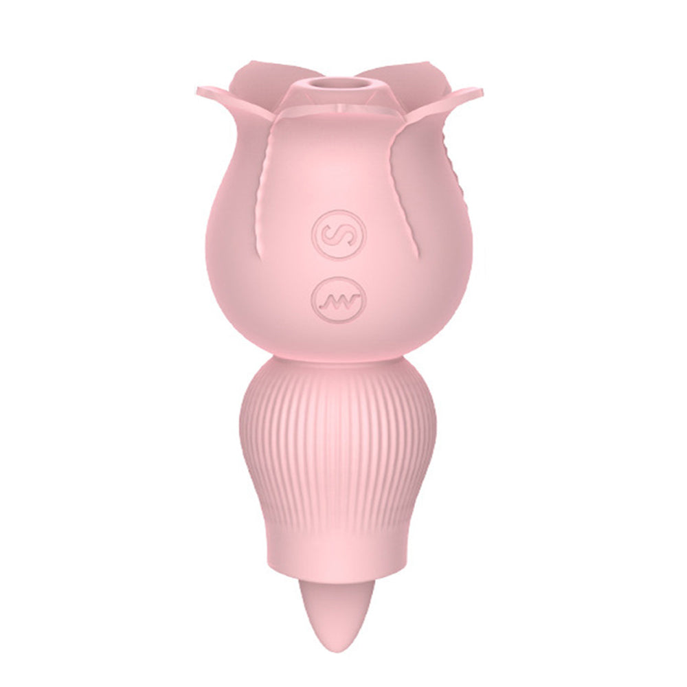 2 in 1 Rose Suction Vibrator and Tongue Vibrator for Female Male