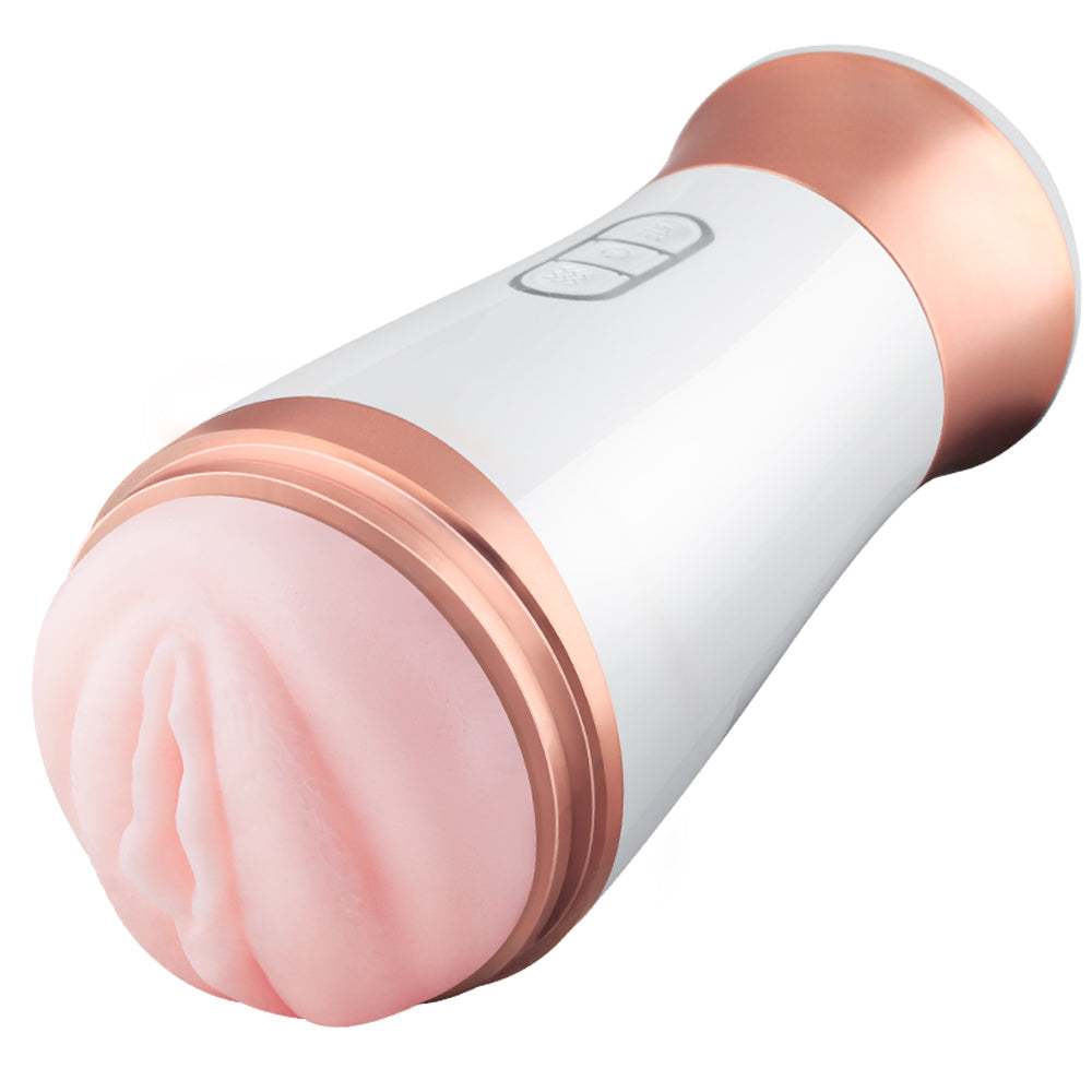 SpeedSteed Male Stroker Cup 6 Frequency Dual Vibration Mode Smart 5 Moans Realistic Textured Ultra-Soft Blowjob Toy