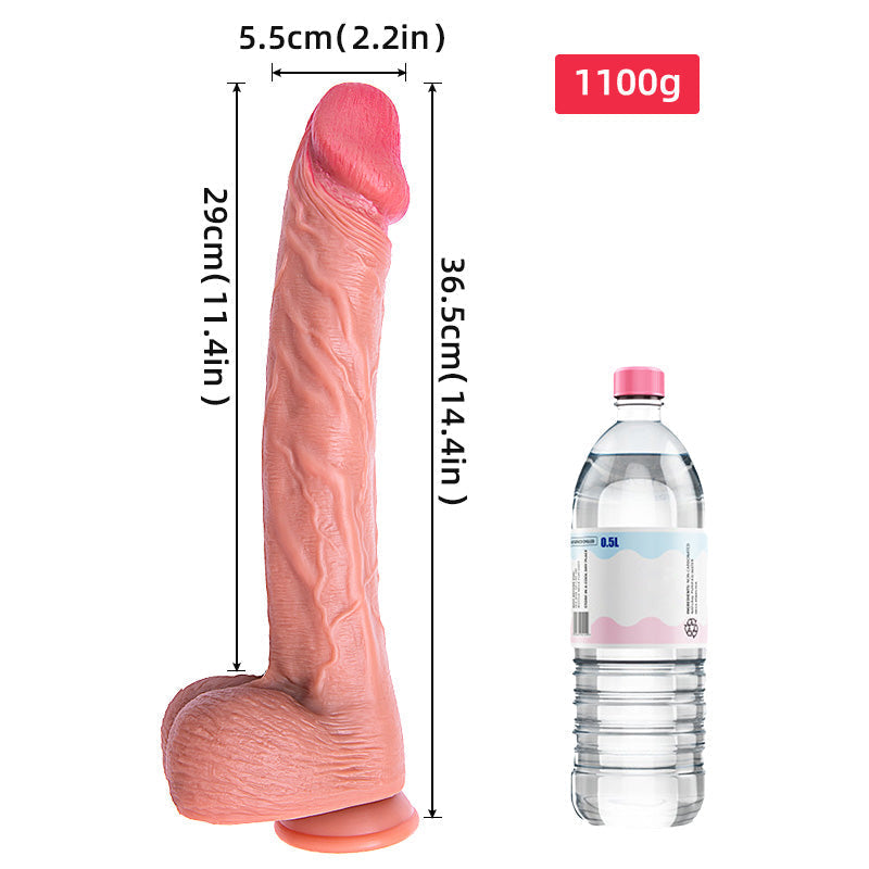14 INCH Dual Density Silicone Dildo, Huge Size Monster Dildo with Strong Suction Cup for Men Women Gay Hands-Free Anal Play, Flexible Thick Dong Adult Sex Toy for Advanced