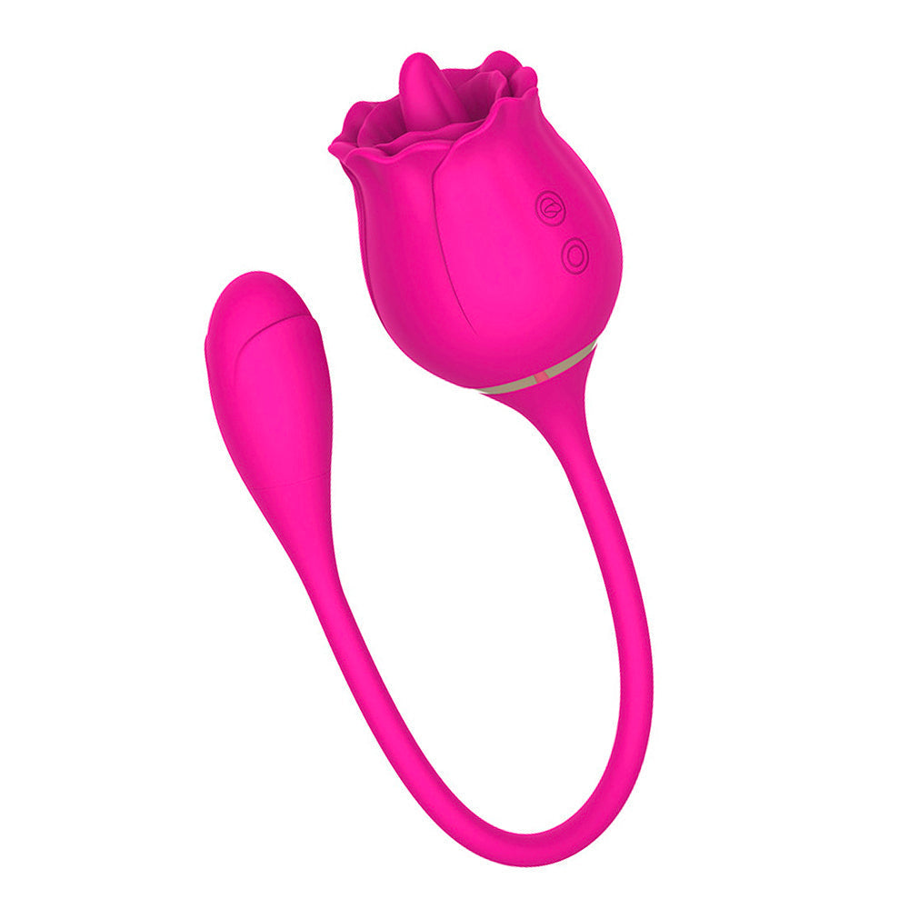 10 Frequency Rose Vibrators with Vibrating Tongue & Vibrating Egg
