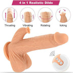 4 in 1 Clitoral Stimulation Suction Cup Realistic Dildo 8.7 Inch