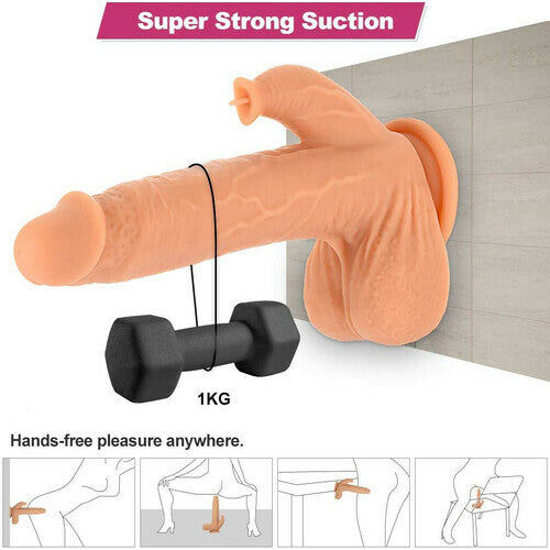 4 in 1 Clitoral Stimulation Suction Cup Realistic Dildo 8.7 Inch