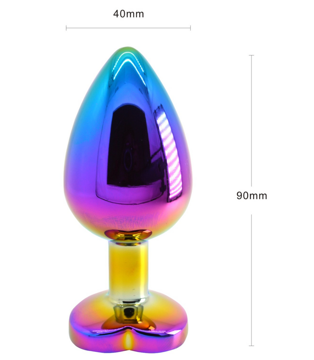 Metal Butt Plug - Anal Toying Colored Stainless Steel Metal Butt Plug
