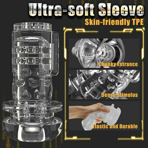 9 Thrusting & Vibrating 2 In 1 Handheld Male Stroker