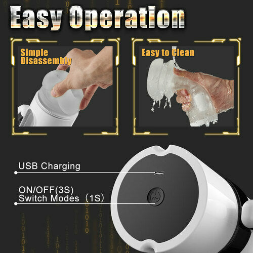 9 Thrusting & Vibrating 2 In 1 Handheld Male Stroker