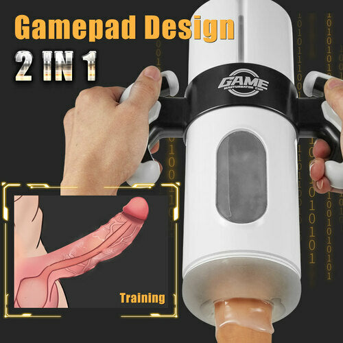 9 Thrusting & Vibrating 2 In 1 Handheld Male Stroker