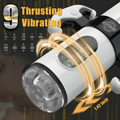 9 Thrusting & Vibrating 2 In 1 Handheld Male Stroker