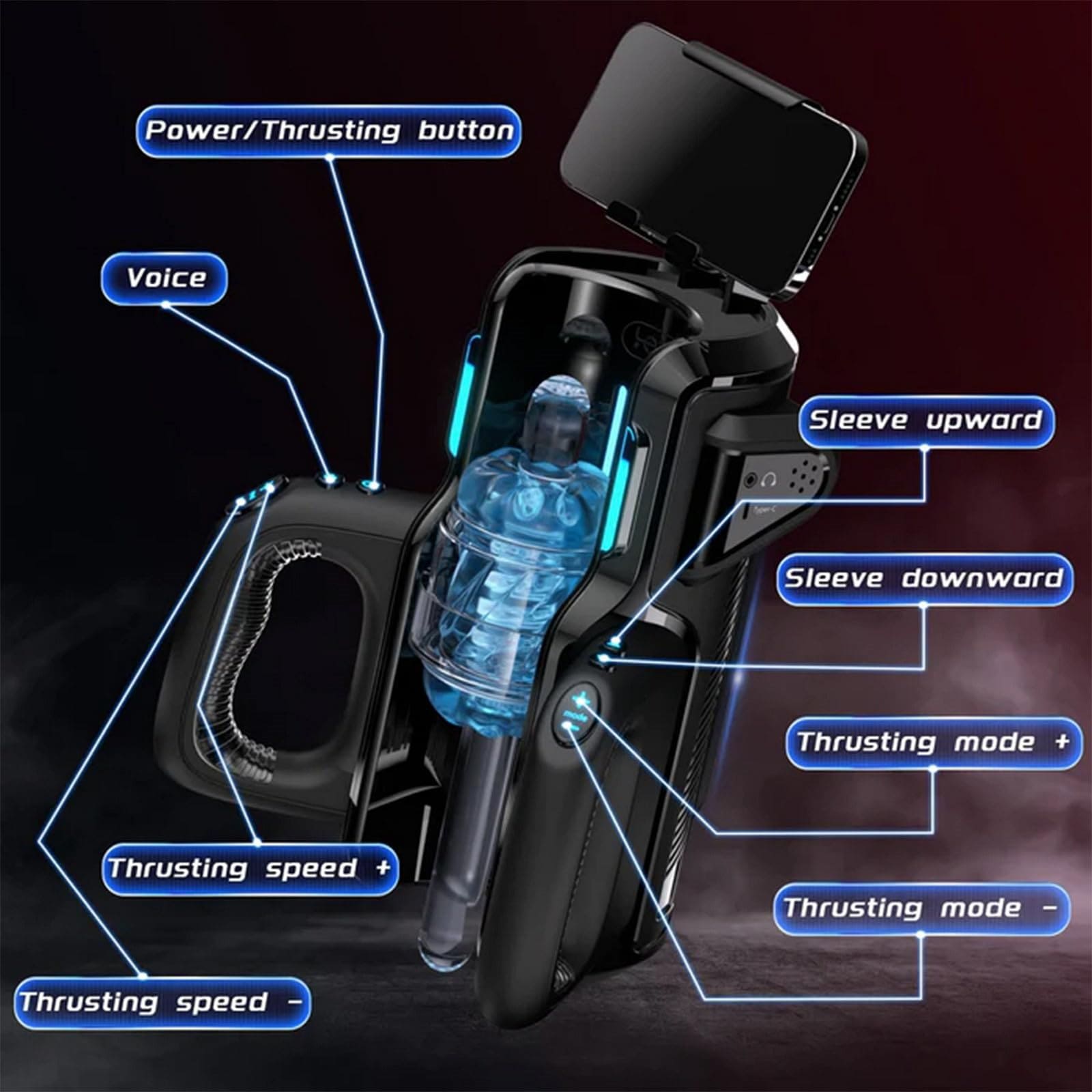 Leten Cannon King Pro Fully Automatic Stroker Ultra-Long Male Stroke Machine With Handle