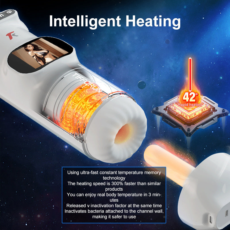 2026 New Stroker Uxol Heating 9 Vibration & 9 Thrusting Male Stroker with Moan Function, Full LCD Display Uxolclub Sex Toys for Men
