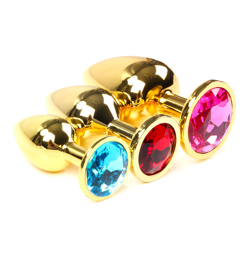 Round Metal Butt Plug - Stainless Steel Jewel Butt Plug Anal