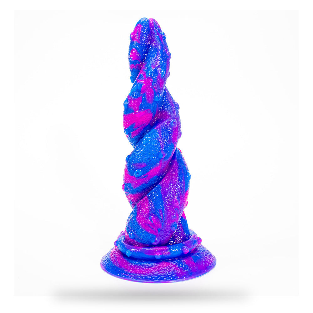 Special Shaped Mixed Color Liquid Silicone Manual Dildo