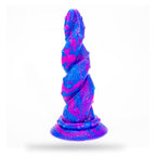 Special Shaped Mixed Color Liquid Silicone Manual Dildo