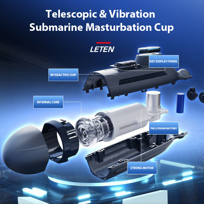 Leten Submarine Telescopic Vibration Sound Male Stroker