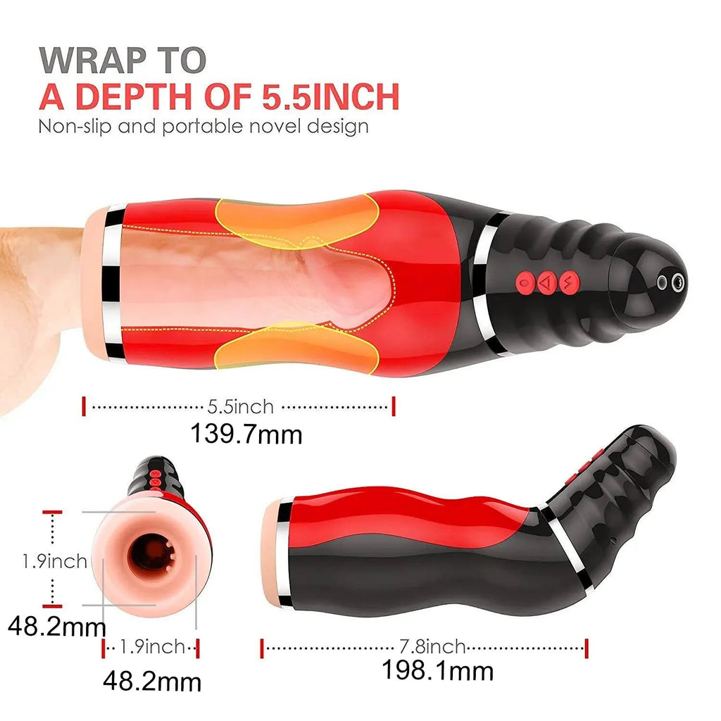 Airbag 10 Vibrating 5 Sucking Voice Male Stroker Realistic Oral Sex Deep Throat Heating Artificial Vagina Male Stroker