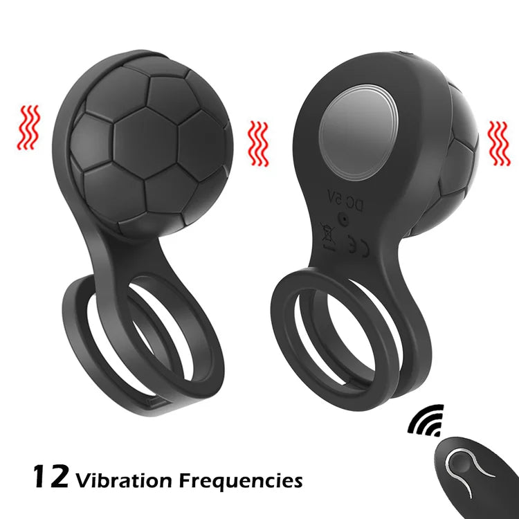 12 Modes Football Vibrating Cock Ring & Male Vibrator Toy
