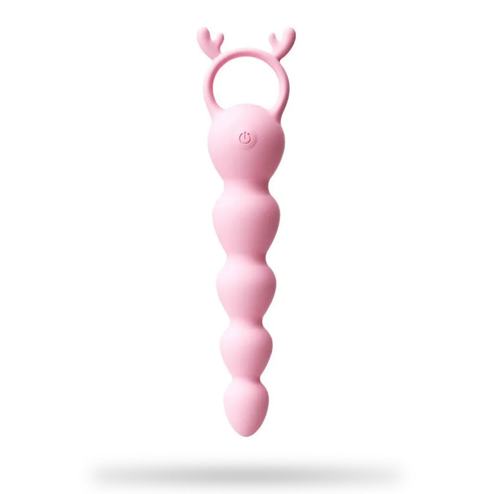 12 Frequency Pink Vibrating Anal Beads G-spot Stimulator