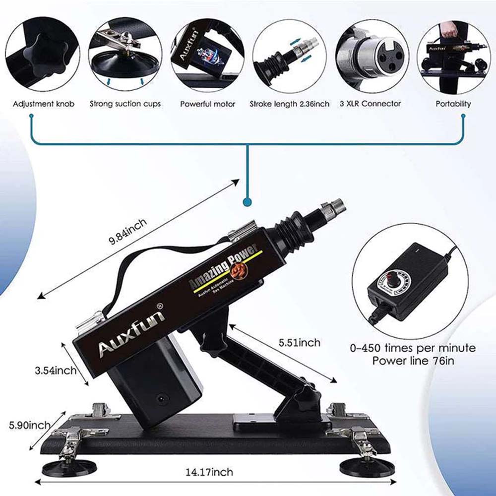 Fully Automatic Telescopic 6-Attachment Push-In Masturbation Machine