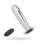 Metal Wireless Remote Control Imitation Dildo Vibrating Butt Plug