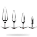 4 PCS Metallic Silver Anal Dilation Anal Plug