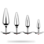4 PCS Metallic Silver Anal Dilation Anal Plug