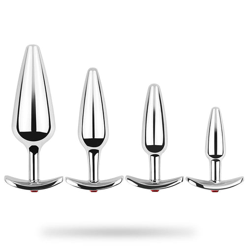 4 PCS Metallic Silver Anal Dilation Anal Plug