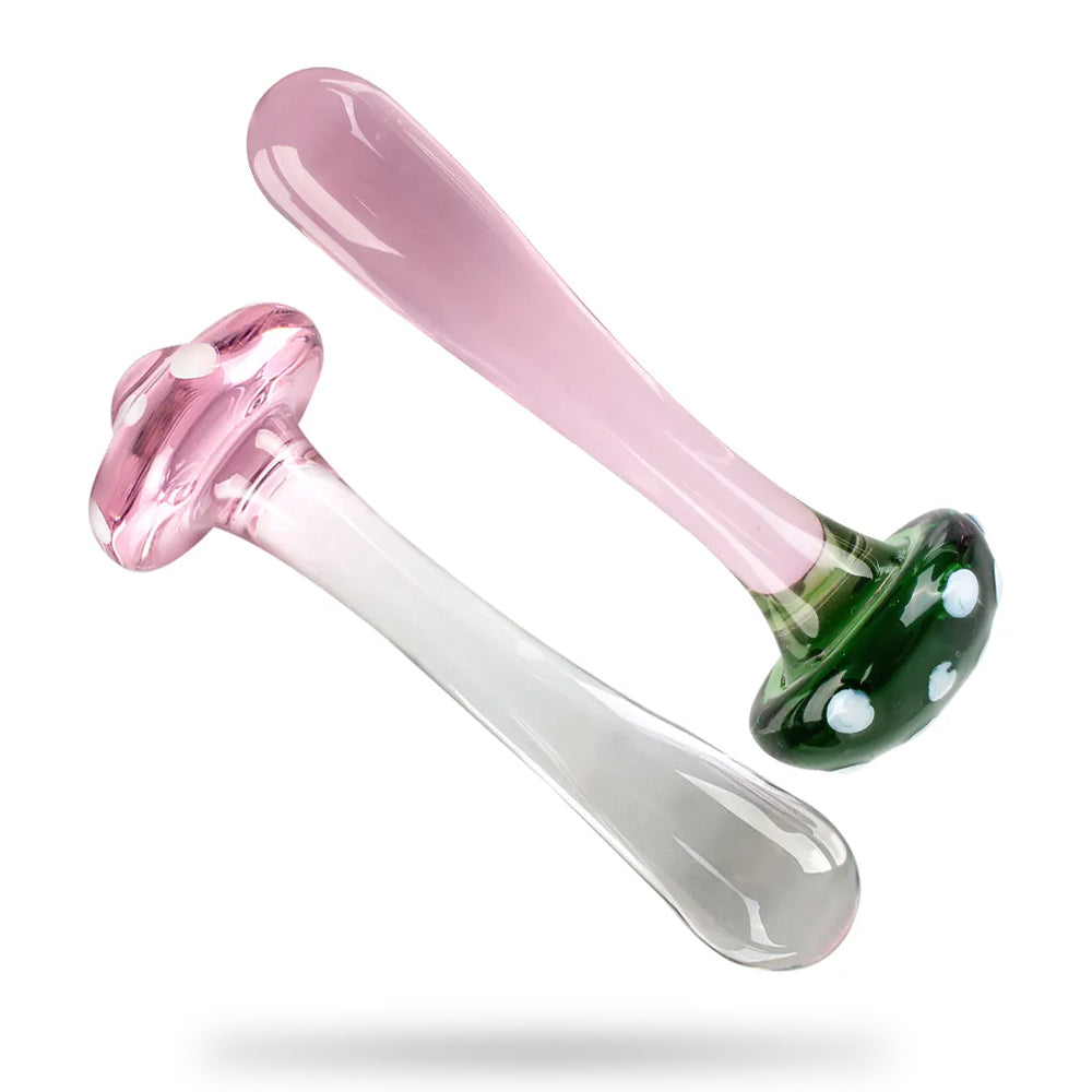 Sexy Mushroom Glass Butt Plug Anal Toys Women Dildo