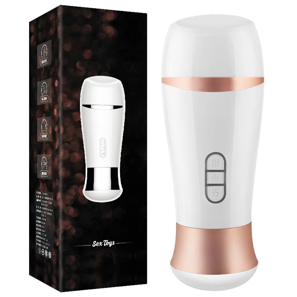 SpeedSteed Male Stroker Cup 6 Frequency Dual Vibration Mode Smart 5 Moans Realistic Textured Ultra-Soft Blowjob Toy