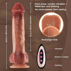 6.3" Heating Thrusting Vibrator with 9 Vibration & 3 Motion Modes – Realistic Silicone