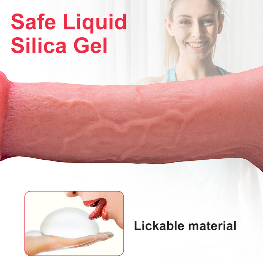7.1 Inch Thickened Silicone Dildo| Suction Cup Allovers Thrusting Dildo