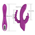 Double-Headed 3-Point Multi-Frequency Vibrating Masturbator