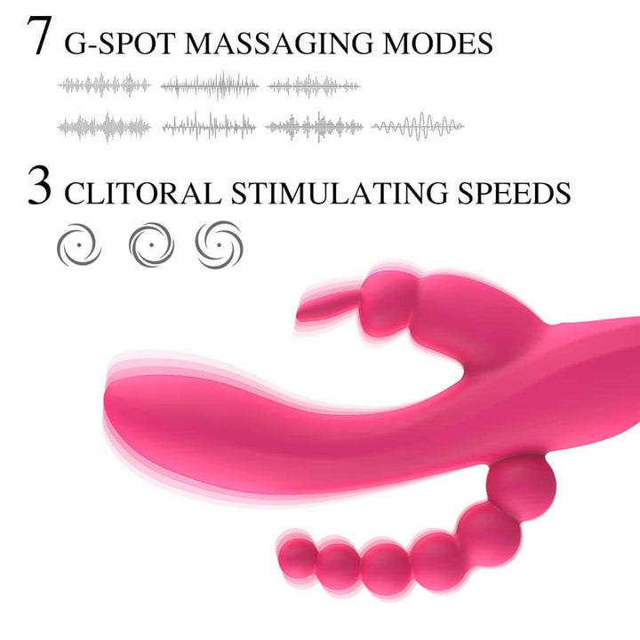 Double-Headed 3-Point Multi-Frequency Vibrating Masturbator