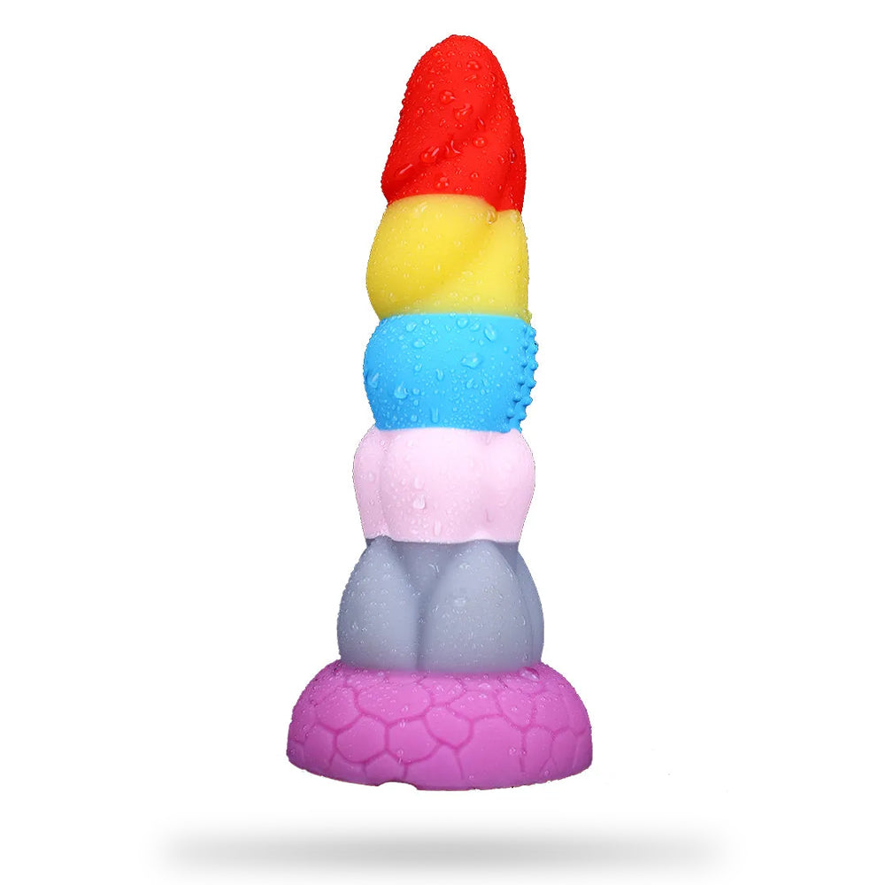 8 Inch Rainbow Dildo Silicone Best Suction Cup Allovers Dildo