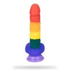 8 Inch Allovers Dildo Transparent Sucker Rainbow Dildo