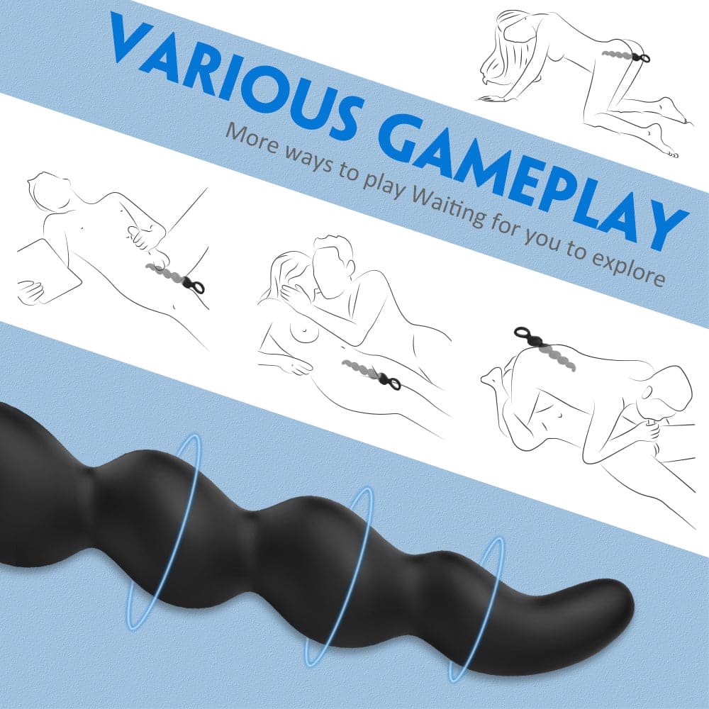 Extra Llong Vibrating Bead Butt Plug