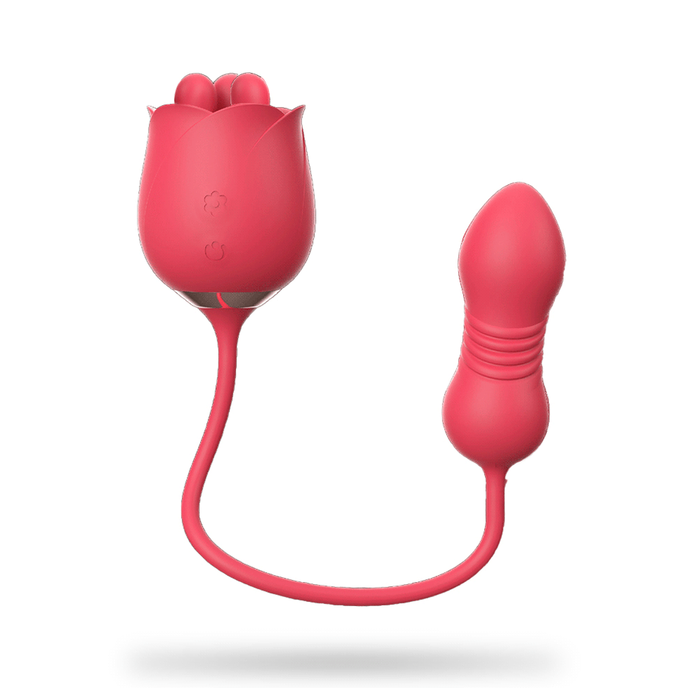 Rose Immortal Flower Double Head Telescopic Masturbator
