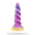 Mixed Color Luminous Spiral Silicone Dildo